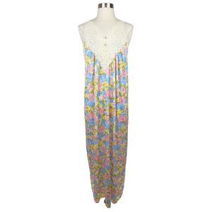 Vintage Vassarette Lace Floral Night Gown - Size Medium
